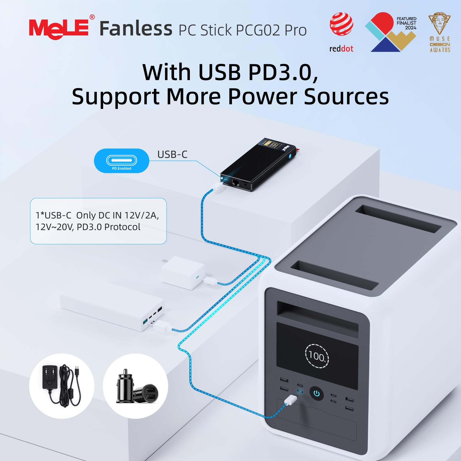 Amazon.com: MeLE PCG02 Pro Fanless N100 Mini PC Stick 8GB LPDDR4x